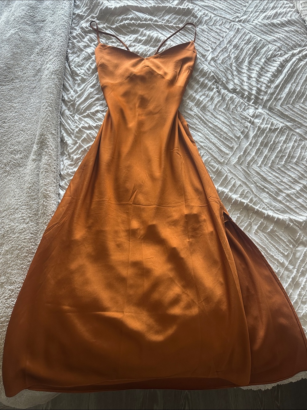 Abercrombie Rust Slip Maxi Dress with Spaghetti Straps